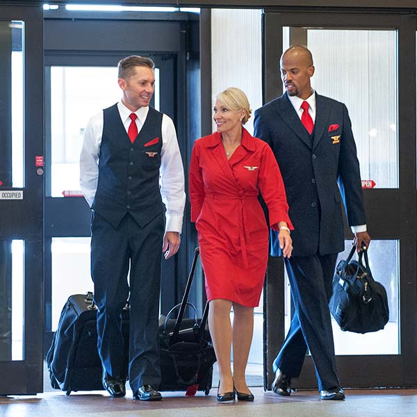 Delta Airlines Flight Attendants Entering Airport