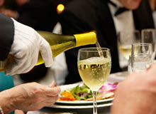Champage pouring at wedding