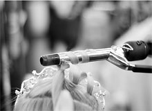 Curling iron, bride's hair