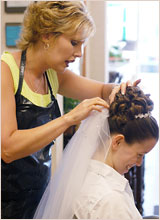 candid of bride and veil